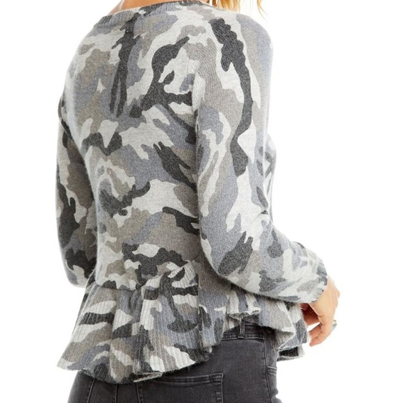 Chaser Camo Peplum Sweater - Picture 2 of 6